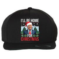 I Will Be Home For Christmas Funny Trump Wool Snapback Cap