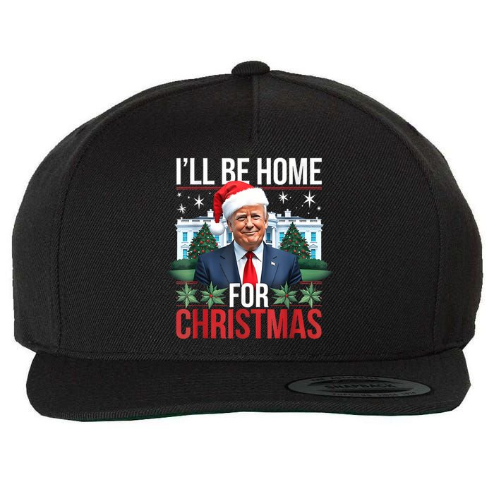 I Will Be Home For Christmas Funny Trump Wool Snapback Cap