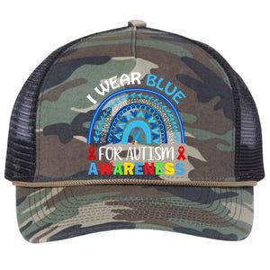 I Wear Blue For My Son Autism Awareness Cute Gift Retro Rope Trucker Hat Cap