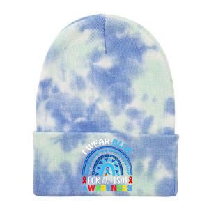 I Wear Blue For My Son Autism Awareness Cute Gift Tie Dye 12in Knit Beanie