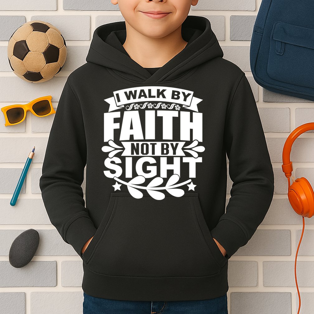 I Walk By Faith T Kids Hoodie