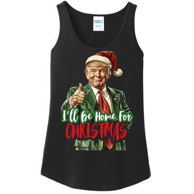 I Will Be Home For Christmas Funny Trump Ladies Essential Tank