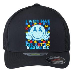 I Wear Blue For Autism Awareness Month Flexfit Unipanel Trucker Cap