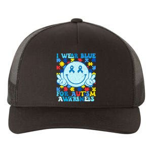 I Wear Blue For Autism Awareness Month Yupoong Adult 5-Panel Trucker Hat