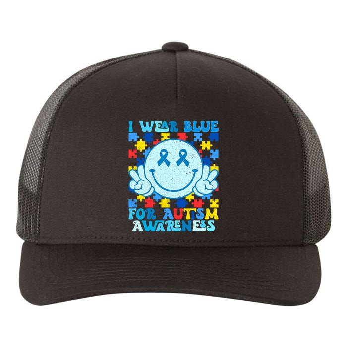 I Wear Blue For Autism Awareness Month Yupoong Adult 5-Panel Trucker Hat