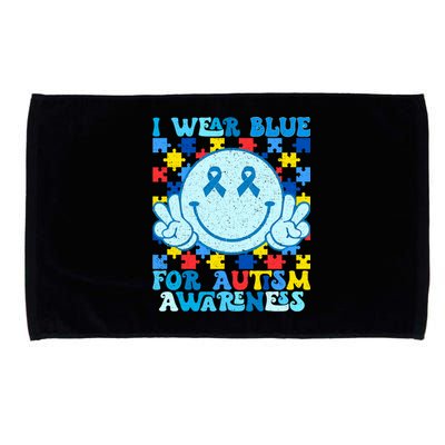 I Wear Blue For Autism Awareness Month Microfiber Hand Towel