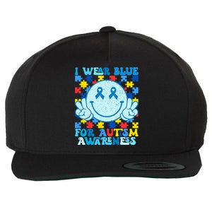 I Wear Blue For Autism Awareness Month Wool Snapback Cap