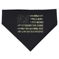 It's Weird Being The Same Age As Old People American Flag USA-Made Doggie Bandana