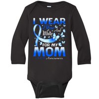 I Wear Blue And White For My Mom ALS Awareness Baby Long Sleeve Bodysuit