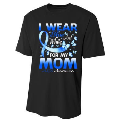 I Wear Blue And White For My Mom ALS Awareness Performance Sprint T-Shirt