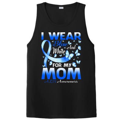 I Wear Blue And White For My Mom ALS Awareness PosiCharge Competitor Tank