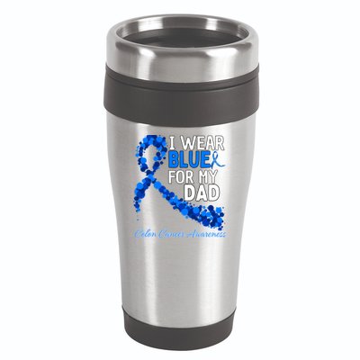 I Wear Blue For My Dad Colon Cancer Awareness Cool Gift 16oz Travel Tumbler