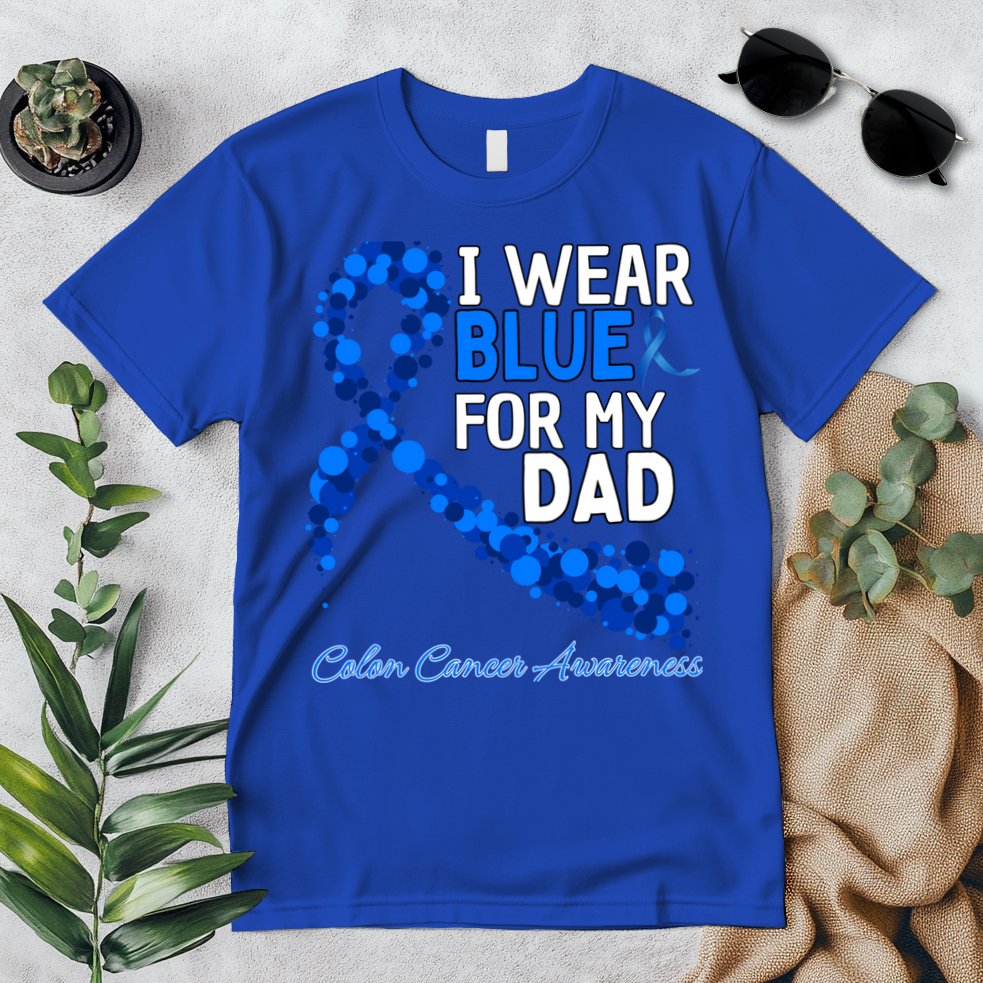 I Wear Blue For My Dad Colon Cancer Awareness Cool Gift Premium T-Shirt