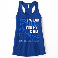 I Wear Blue For My Dad Colon Cancer Awareness Cool Gift Womens Tank Top