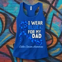 I Wear Blue For My Dad Colon Cancer Awareness Cool Gift Womens Tank Top