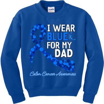 I Wear Blue For My Dad Colon Cancer Awareness Cool Gift Kids Sweatshirt