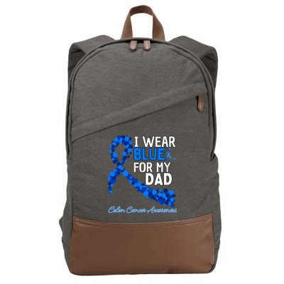 I Wear Blue For My Dad Colon Cancer Awareness Cool Gift Cotton Canvas Backpack