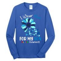 I Wear Blue For My Son Autism Awareness Sunflower Gift Tall Long Sleeve T-Shirt