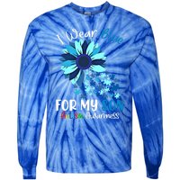 I Wear Blue For My Son Autism Awareness Sunflower Gift Tie-Dye Long Sleeve Shirt