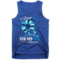 I Wear Blue For My Son Autism Awareness Sunflower Gift Tank Top