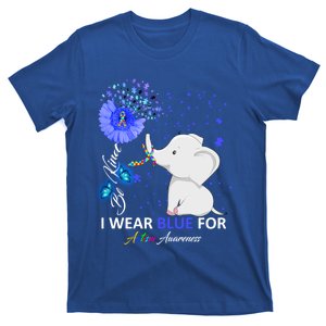 I Wear Blue Autism Awareness Gift Elephant Autism Awareness Gift T-Shirt