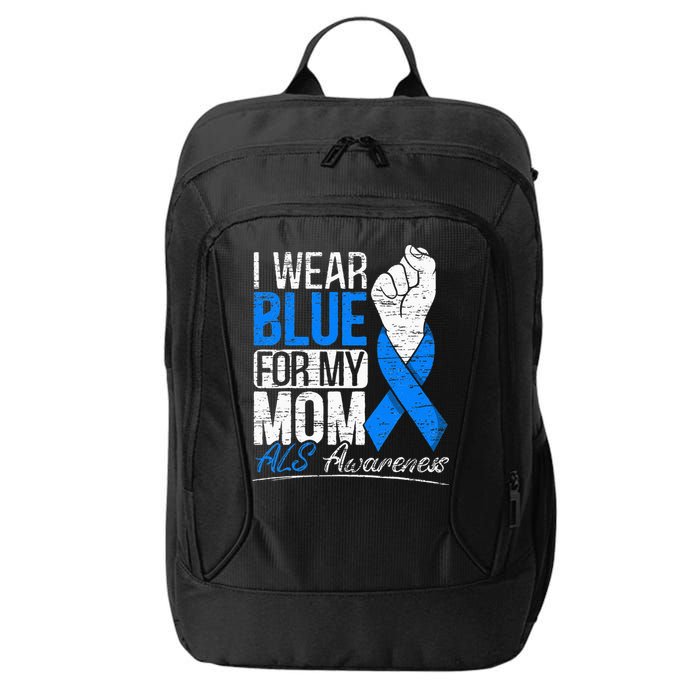 I Wear Blue For My Dad ALS Awareness Supporter Warrior City Backpack