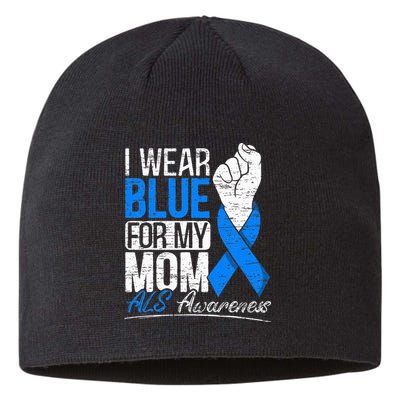 I Wear Blue For My Dad ALS Awareness Supporter Warrior Sustainable Beanie