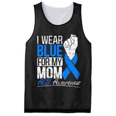 I Wear Blue For My Dad ALS Awareness Supporter Warrior Mesh Reversible Basketball Jersey Tank