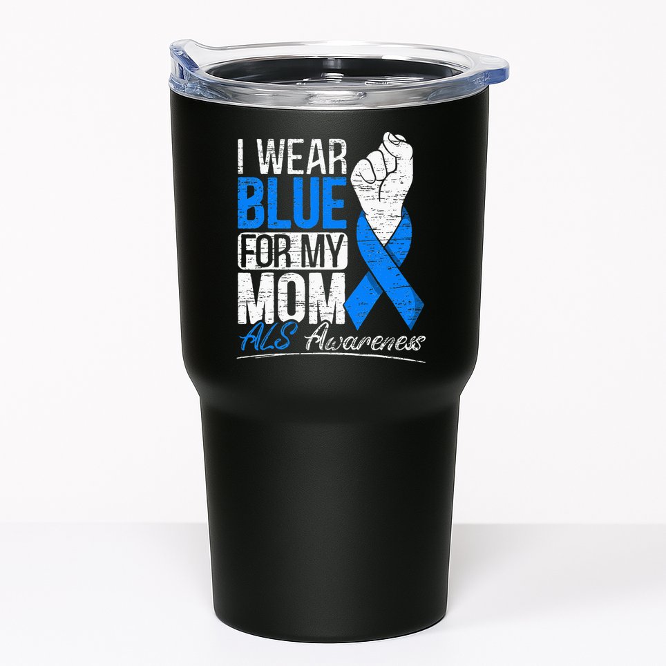 I Wear Blue For My Dad ALS Awareness Supporter Warrior Tumbler