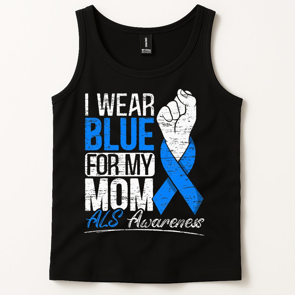 I Wear Blue For My Dad ALS Awareness Supporter Warrior Tank Top