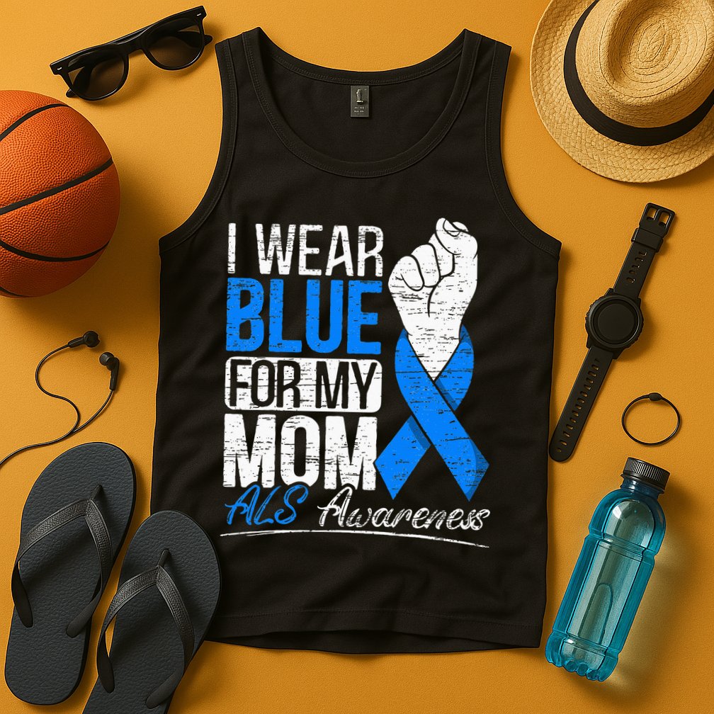 I Wear Blue For My Dad ALS Awareness Supporter Warrior Tank Top