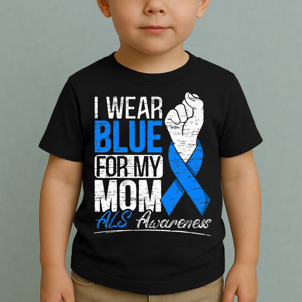 I Wear Blue For My Dad ALS Awareness Supporter Warrior Toddler T-Shirt