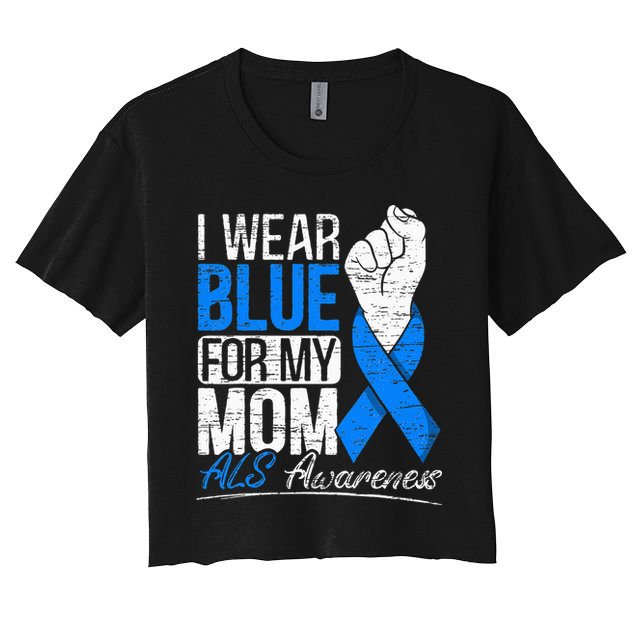 I Wear Blue For My Dad ALS Awareness Supporter Warrior Crop Top