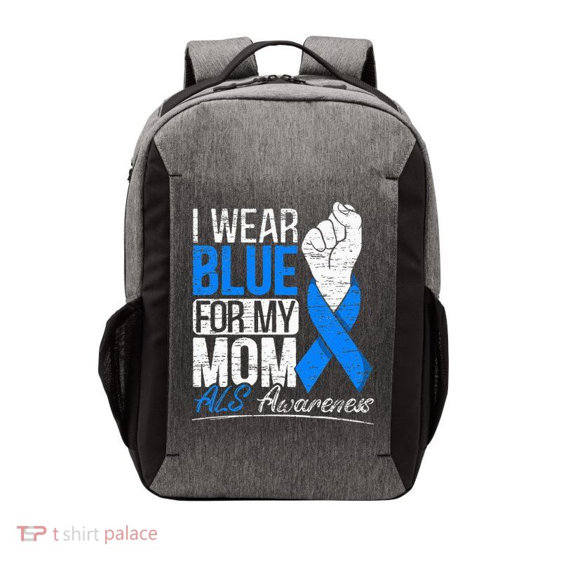 I Wear Blue For My Dad ALS Awareness Supporter Warrior Vector Backpack