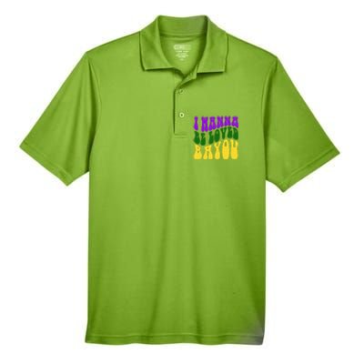 I Wanna Be Loved Bayou Mardi Gras Men's Origin Performance Piqué Polo