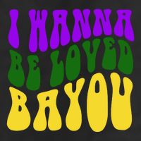 I Wanna Be Loved Bayou Mardi Gras 7 Panel Mesh Trucker Snapback Hat