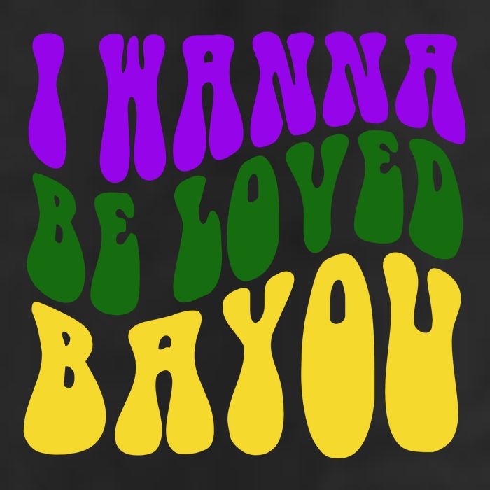 I Wanna Be Loved Bayou Mardi Gras 7 Panel Mesh Trucker Snapback Hat