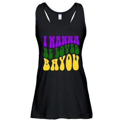 I Wanna Be Loved Bayou Mardi Gras Ladies Essential Flowy Tank