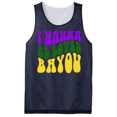 I Wanna Be Loved Bayou Mardi Gras Mesh Reversible Basketball Jersey Tank