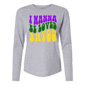 I Wanna Be Loved Bayou Mardi Gras Womens Cotton Relaxed Long Sleeve T-Shirt