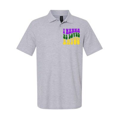 I Wanna Be Loved Bayou Mardi Gras Softstyle Adult Sport Polo