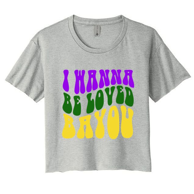 I Wanna Be Loved Bayou Mardi Gras Crop Top