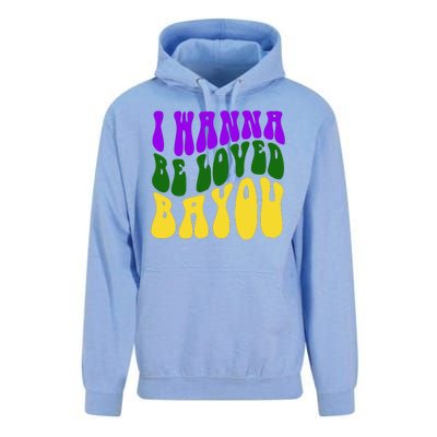 I Wanna Be Loved Bayou Mardi Gras Unisex Surf Hoodie