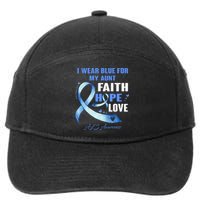 I Wear Blue For My Aunt Als Awareness Faith Hope Love 7-Panel Snapback Hat