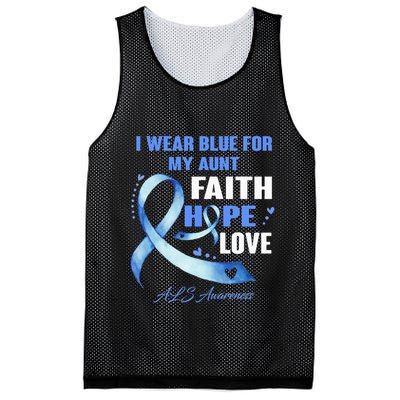 I Wear Blue For My Aunt Als Awareness Faith Hope Love Mesh Reversible Basketball Jersey Tank