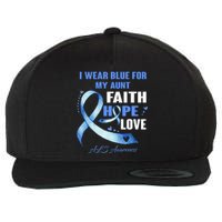 I Wear Blue For My Aunt Als Awareness Faith Hope Love Wool Snapback Cap