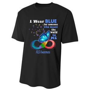 I Wear Blue ALS Awareness Performance Sprint T-Shirt