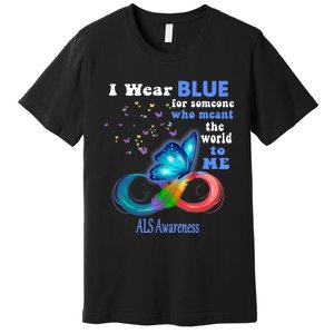 I Wear Blue ALS Awareness Premium T-Shirt