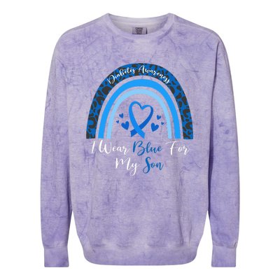 I Wear Blue For My Son Diabetes Awareness Month Gifts Colorblast Crewneck Sweatshirt