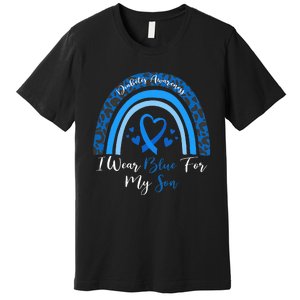 I Wear Blue For My Son Diabetes Awareness Month Gifts Premium T-Shirt